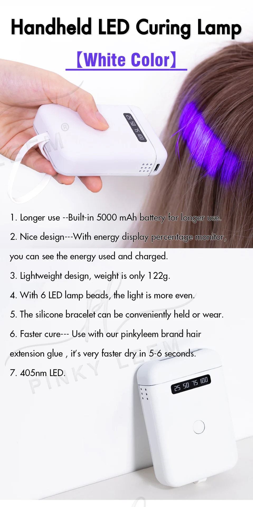 handheld hair extension lamp details