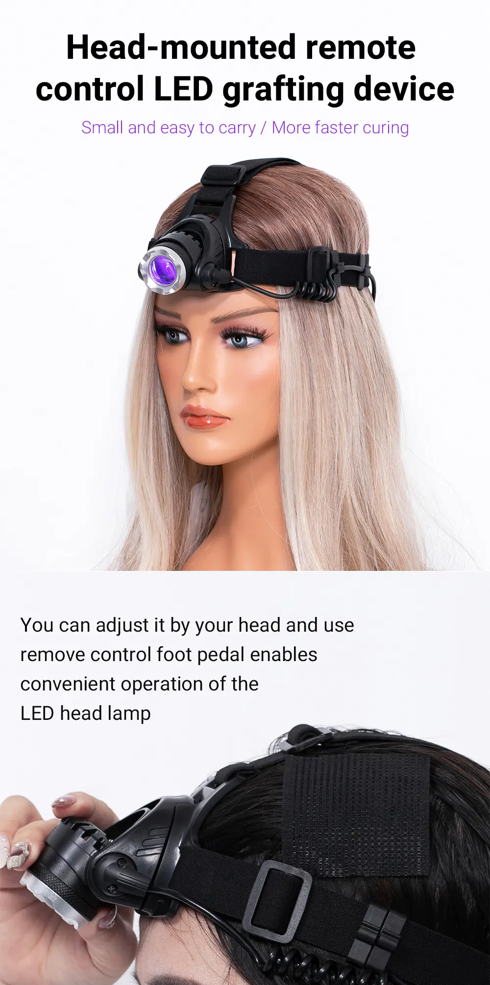 Head LED eyelash extension lamp kit 3